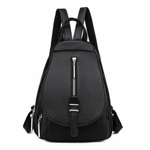 Black Leather School Bag and Backpack-Backpacks-Innovato Design-A-Innovato Design