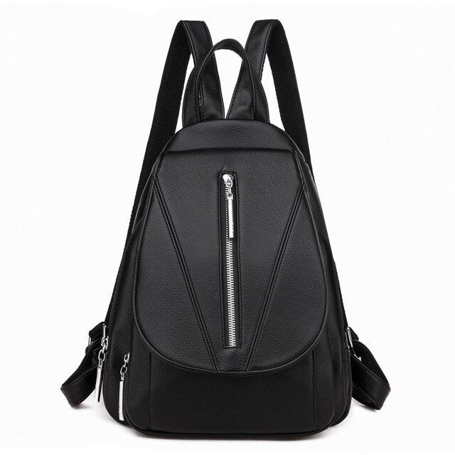 Black Leather School Bag and Backpack-Backpacks-Innovato Design-C-Innovato Design