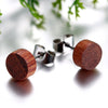 Gothic Wood Punk Rock Stud Earrings-Earrings-Innovato Design-Coffee-8MM-Innovato Design