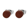 Gothic Wood Punk Rock Stud Earrings-Earrings-Innovato Design-Brown-8MM-Innovato Design