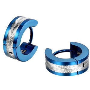 Round Stainless Steel Fashion Punk Rock Stud Earrings-Earrings-Innovato Design-Blue-Innovato Design