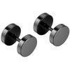 Gothic Dumbbell Stainless Steel Fashion Punk Stud Earrings-Earrings-Innovato Design-Black-8mm-Innovato Design
