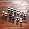 Gothic Dumbbell Stainless Steel Fashion Punk Stud Earrings-Earrings-Innovato Design-Blue-8mm-Innovato Design
