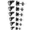 6 Pairs Round Cubic Zirconia Inlay Stainless Steel Stud Earrings-Earrings-Innovato Design-Black-Innovato Design