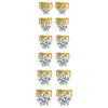 6 Pairs Round Cubic Zirconia Inlay Stainless Steel Stud Earrings-Earrings-Innovato Design-Gold-Innovato Design