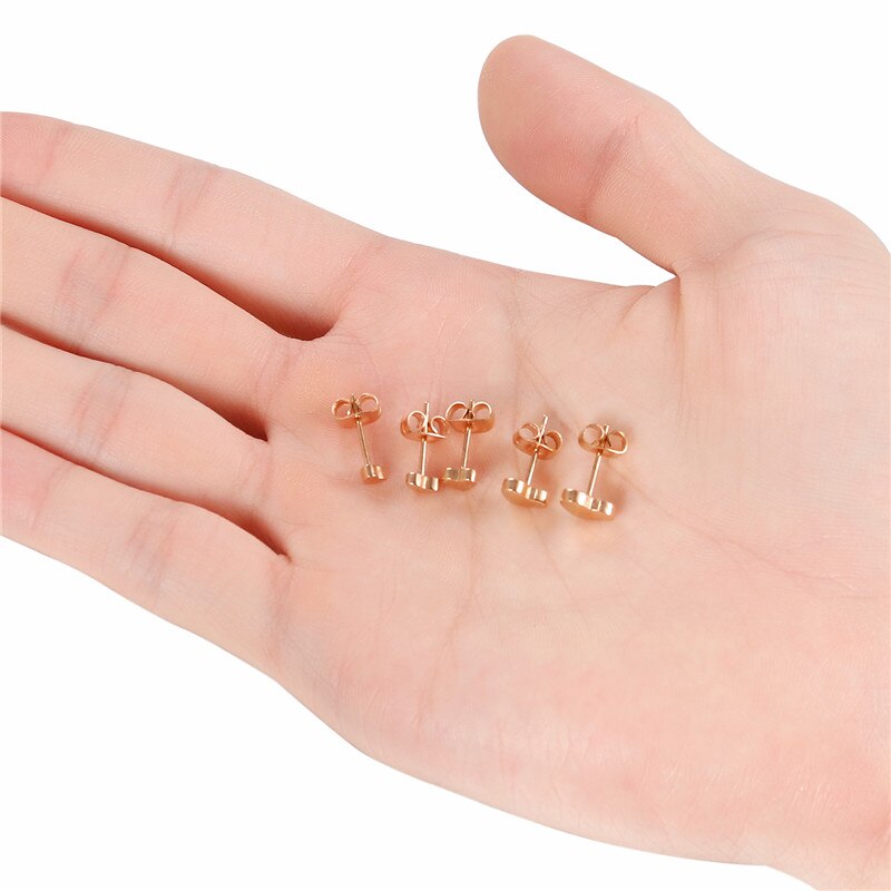 5 Pairs Silver Color Heart 316L Stainless Steel Fashion Punk Stud Earrings-Earrings-Innovato Design-Black-Innovato Design