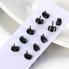 5 Pairs Square Stainless Steel Fashion Punk Stud Earrings