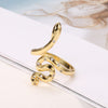 Snake Cubic Zirconia Stainless Steel Adjustable Fashion Ring-Rings-Innovato Design-Innovato Design
