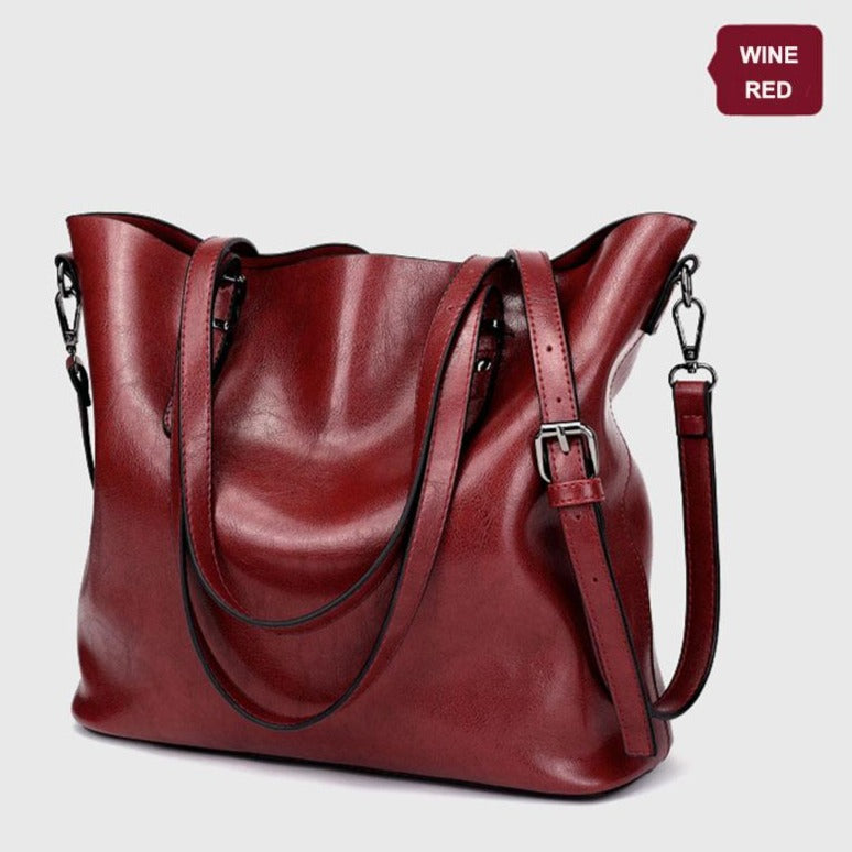 Luxury Designer Vintage Soft Leather Shoulder Bag, Crossbody Bag and Handbag-Handbags-Innovato Design-Dark Red-Innovato Design