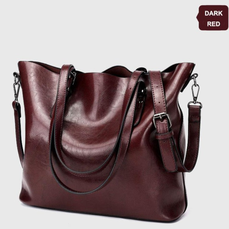 Luxury Designer Vintage Soft Leather Shoulder Bag, Crossbody Bag and Handbag-Handbags-Innovato Design-Dark Red-Innovato Design