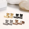 4 Pairs Flat Bar Stainless Steel Fashion Stud Earrings
