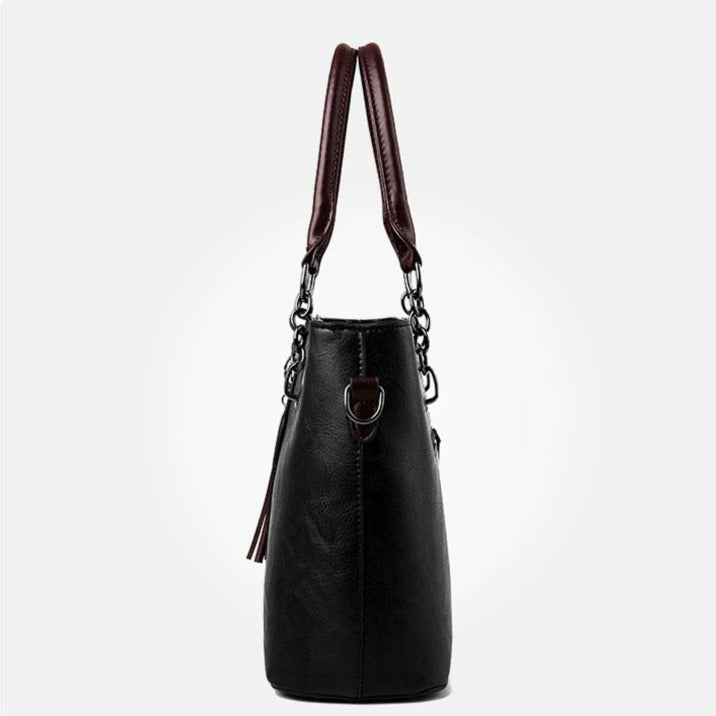 Luxury Designer Leather Shoulder Bag and Handbag-Handbags-Innovato Design-Burgundy-Innovato Design