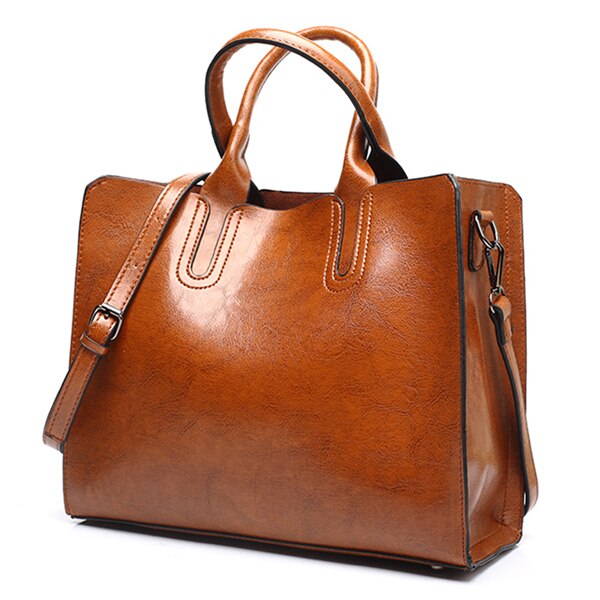 Large Luxury Leather Tote Bag, Shoulder Bag and Handbag-Handbags-Innovato Design-Brown-Innovato Design