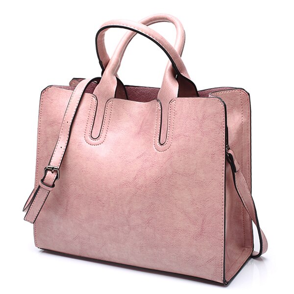 Large Luxury Leather Tote Bag, Shoulder Bag and Handbag-Handbags-Innovato Design-Pink-Innovato Design