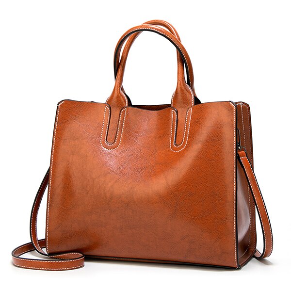 Large Luxury Leather Tote Bag, Shoulder Bag and Handbag-Handbags-Innovato Design-Light Brown-Innovato Design