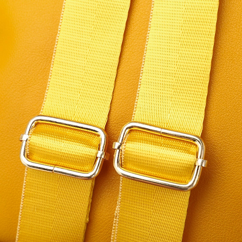 Luxury Designer Multifunction Riveted Soft PU Leather School Bag and Travel Backpack-Backpacks-Innovato Design-Yellow-Innovato Design