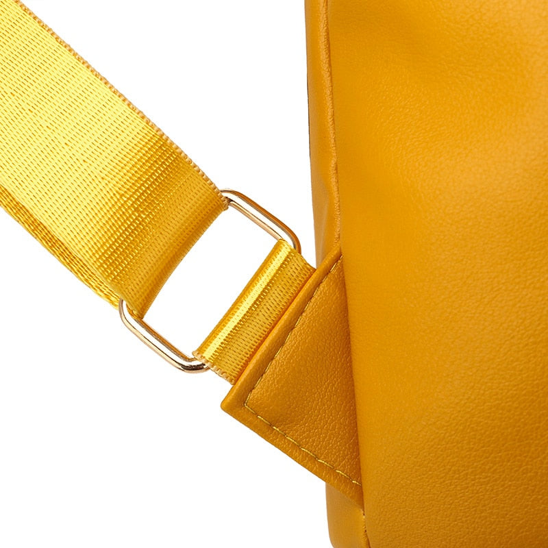 Luxury Designer Multifunction Riveted Soft PU Leather School Bag and Travel Backpack-Backpacks-Innovato Design-Yellow-Innovato Design