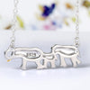 Lovely Elephants 925 Sterling Silver Fashion Pendant Necklace-Necklaces-Innovato Design-Innovato Design