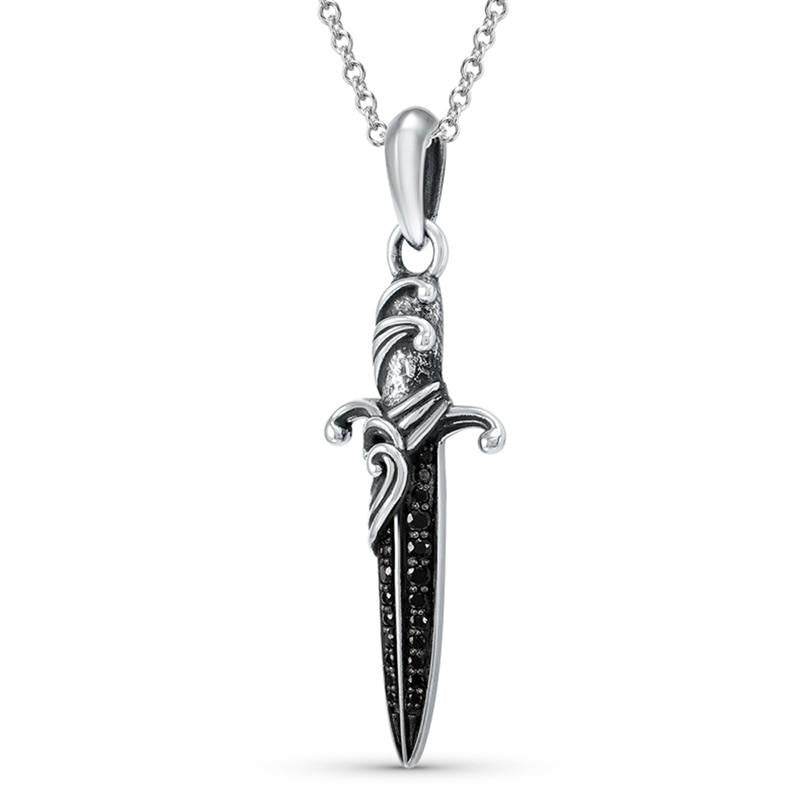Short Sword 925 Sterling Silver Fashion Pendant Necklace-Necklaces-Innovato Design-Innovato Design