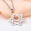 Star of David and Rose-Gold-Plated Heart 925 Sterling Silver Fashion Pendant Necklace-Necklaces-Innovato Design-Innovato Design