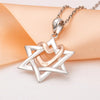 Star of David and Rose-Gold-Plated Heart 925 Sterling Silver Fashion Pendant Necklace-Necklaces-Innovato Design-Innovato Design