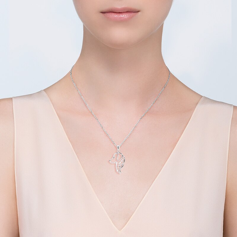 Pet Dog 925 Sterling Silver Fashion Pendant Necklace-Necklaces-Innovato Design-15.75in-Innovato Design