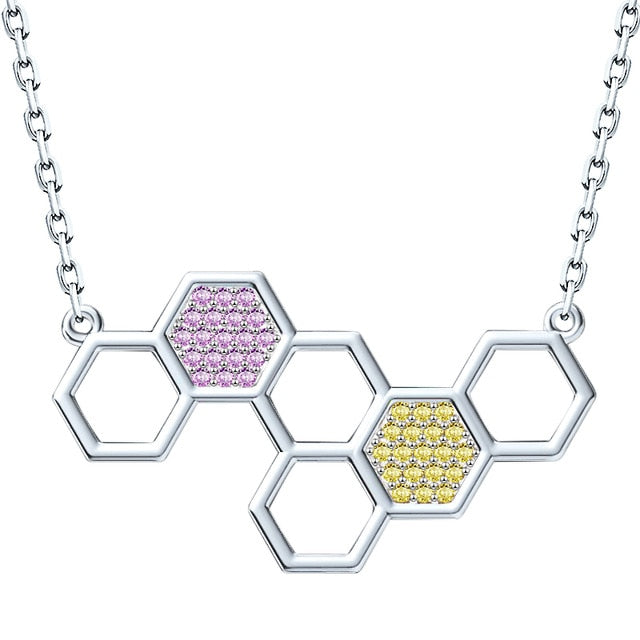Chemical Formula Structure 925 Sterling Silver Pendant Necklace-Necklaces-Innovato Design-Molecular Structure-Innovato Design