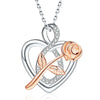 Infinity Cubic Zirconia, Heart, and Rose 925 Sterling Silver Fashion Pendant Necklace