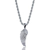 Angel Wing Cubic Zirconia Stainless Steel Pendant Necklace-Necklaces-Innovato Design-Silver-Cuban Chain-Innovato Design