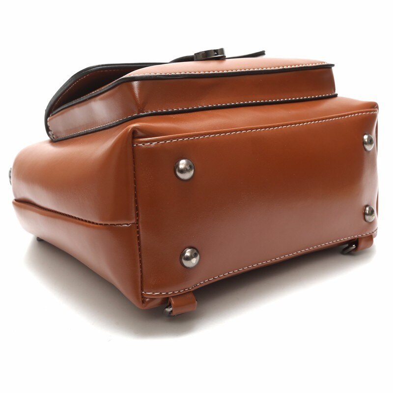 Large Capacity Vintage Genuine Leather School Bag, Rucksack and Backpack-Backpacks-Innovato Design-Black-Innovato Design