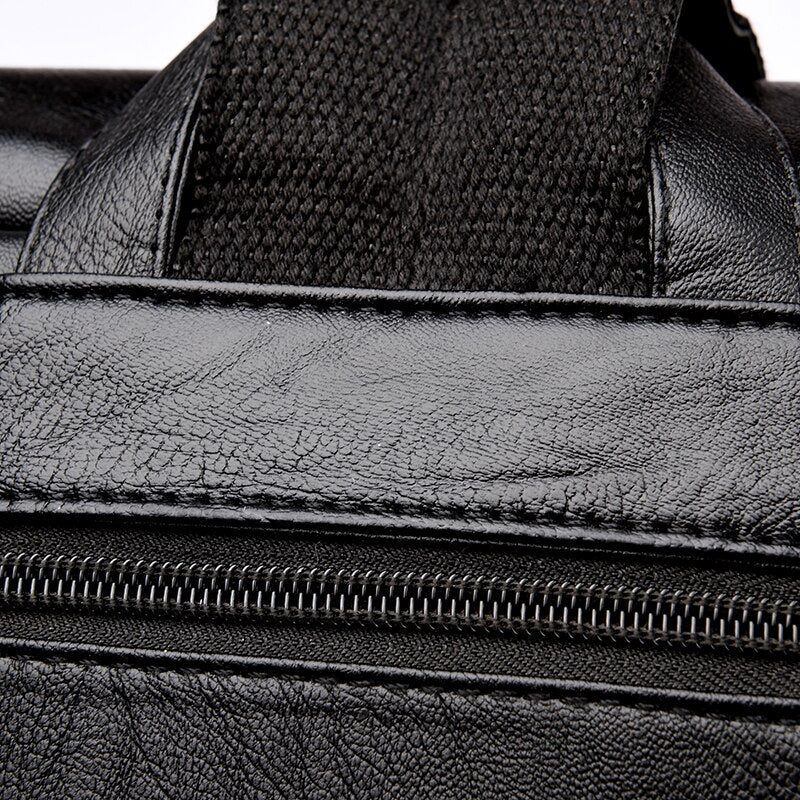 Large Capacity Vintage Leather Shoulder Bag, Rucksack and Travel Backpack-Backpacks-Innovato Design-Black-Innovato Design