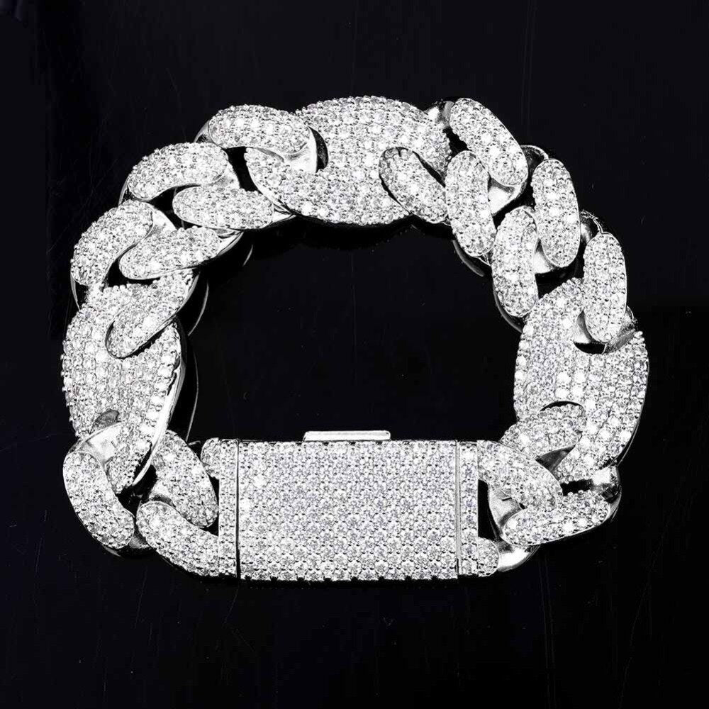 20mm Miami Lock Clasp Cuban Chain Link Cubic Zirconia Copper Hip-Hop Bracelet-Bracelet-Innovato Design-Gold-9inch-Innovato Design