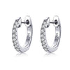 Cubic Zirconia 925 Sterling Silver Fashion Hoop Earrings-Earrings-Innovato Design-Silver-Innovato Design