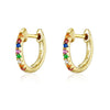 Cubic Zirconia 925 Sterling Silver Fashion Hoop Earrings-Earrings-Innovato Design-Gold-Innovato Design