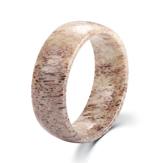 8mm Men Domed Elk Antler Comfort Fit Wedding Band-Rings-Innovato Design-11-Innovato Design