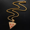 Micro Paved Cubic-Zirconia-Studded Pizza Bling Hip-hop Pendant Necklace-Necklaces-Innovato Design-Gold-6mm Cuban Chain-20inch-Innovato Design