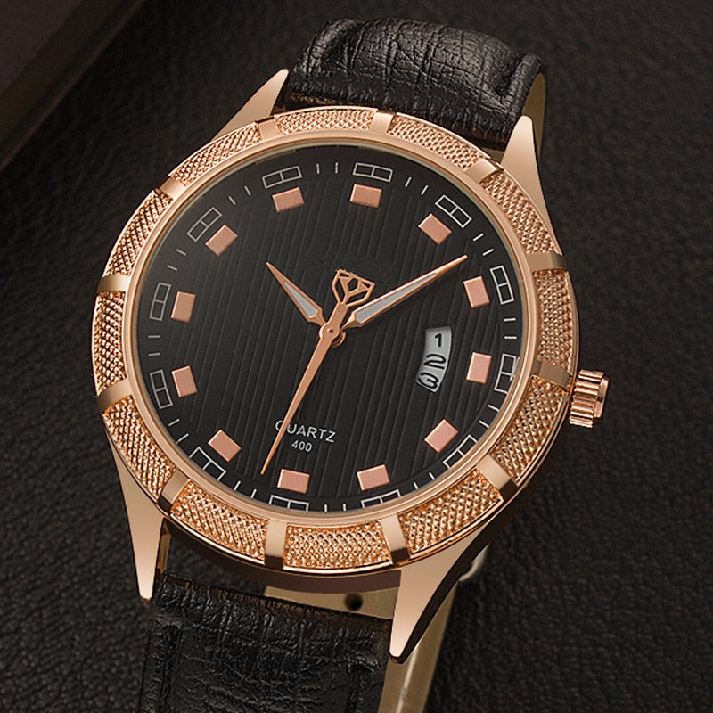 Men Quartz Watch, Belt, Wallet, Cufflinks, and Tie Clip Gift Set-Jewelry Sets-Innovato Design-Innovato Design