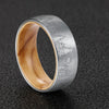 8mm Mountain Forest Olive Wood and Tungsten Carbide Comfort Fit Wedding Band