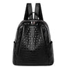 Luxury Crocodile Pattern PU Leather Backpack-Backpacks-Innovato Design-Black-Innovato Design