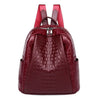 Luxury Crocodile Pattern PU Leather Backpack-Backpacks-Innovato Design-Red-Innovato Design