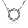 Lucky Circle Cubic Zirconia 925 Sterling Silver Romantic Pendant Necklace