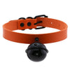 Big Black Bell Choker Collar PU Leather Gothic Harajuku Necklace-Necklace-Innovato Design-Orange-Innovato Design