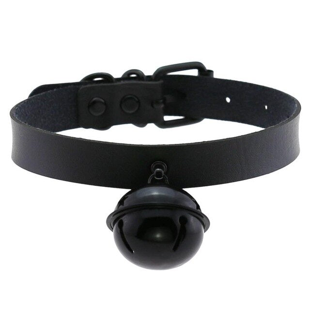 Big Black Bell Choker Collar PU Leather Gothic Harajuku Necklace-Necklace-Innovato Design-Black-Innovato Design