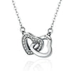 Interlaced Couple Heart Cubic Zirconia 925 Sterling Silver Fashion Pendant Necklace