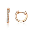 Cubic Zirconia 925 Sterling Silver Fashion Hoop Earrings-Earrings-Innovato Design-Rose Gold White-Innovato Design