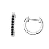 Cubic Zirconia 925 Sterling Silver Fashion Hoop Earrings-Earrings-Innovato Design-Silver Black-Innovato Design