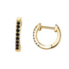 Cubic Zirconia 925 Sterling Silver Fashion Hoop Earrings-Earrings-Innovato Design-Gold Black-Innovato Design