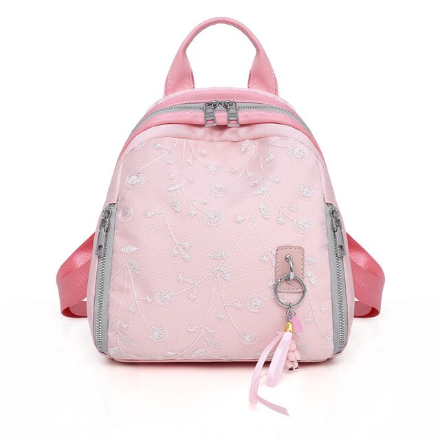 Exquisite Embroidery Multifunction Oxford School Bag-Backpacks-Innovato Design-Pink 2-Innovato Design