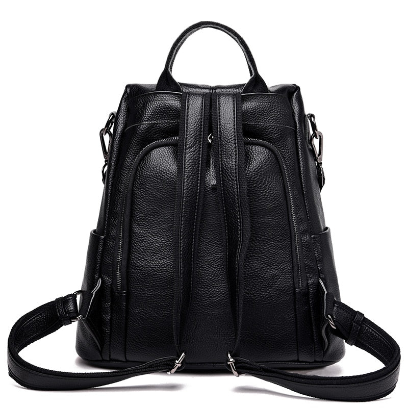 Vintage Leather School Bag and Multifunction Travel Backpack-Backpacks-Innovato Design-Innovato Design