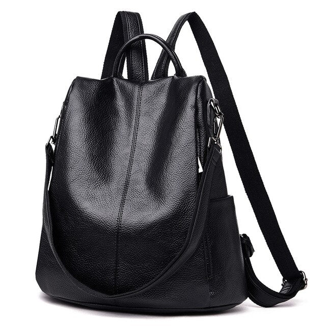 Vintage Leather School Bag and Multifunction Travel Backpack-Backpacks-Innovato Design-Innovato Design